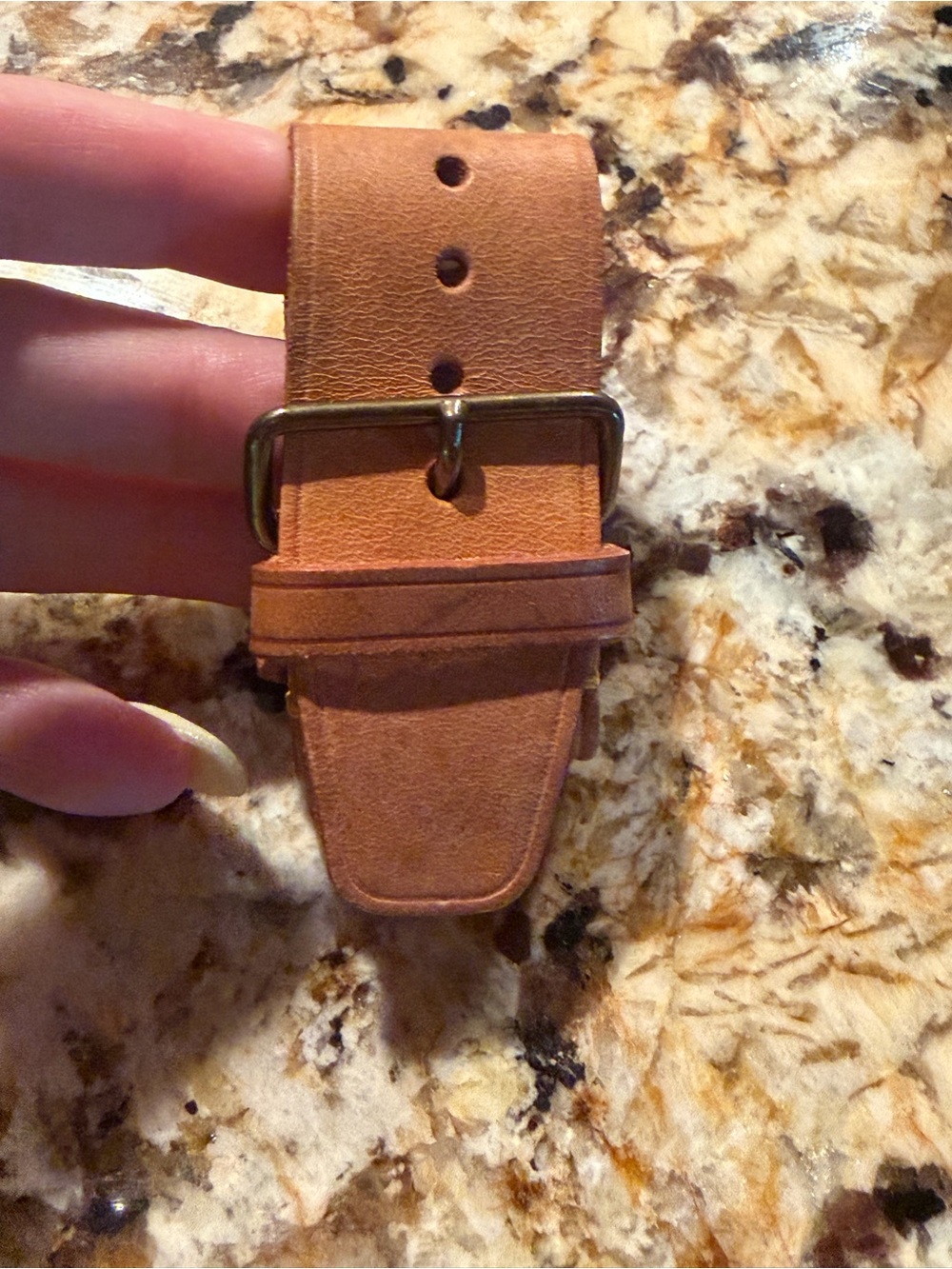 Louis Vuitton Tan Leather Wrap Bracelet with Brass Buckle - Picture 7 of 7